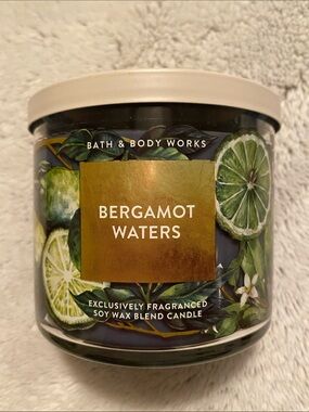 “BERGAMOT WATERS” 3-Wick Scented Candle by B&BW, 14.5 oz / 411 g, NWT / Box